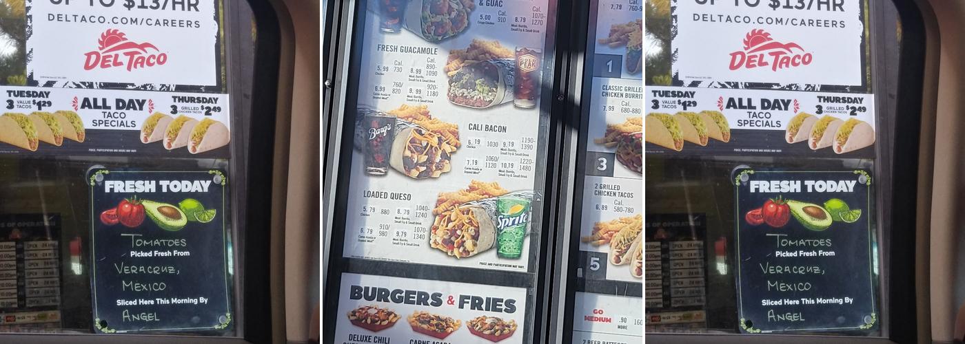 Del Taco Menu