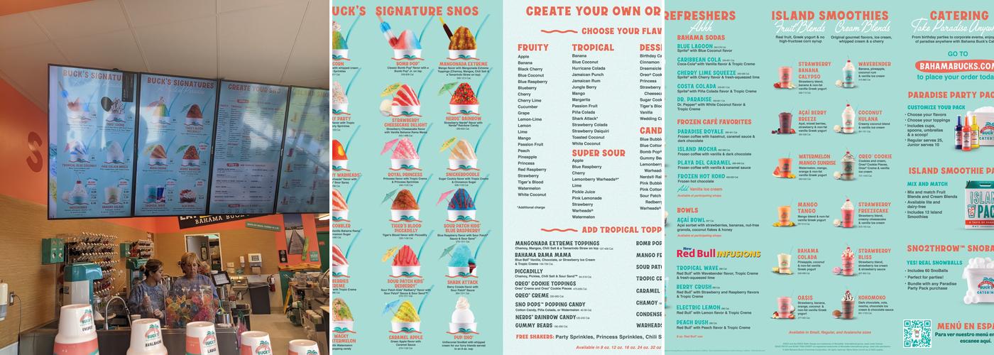 Bahama Buck's - Brandon Menu