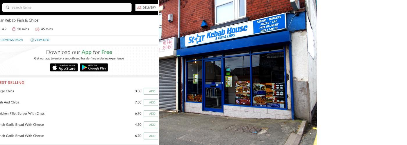 Star Kebab Fish & Chips Menu