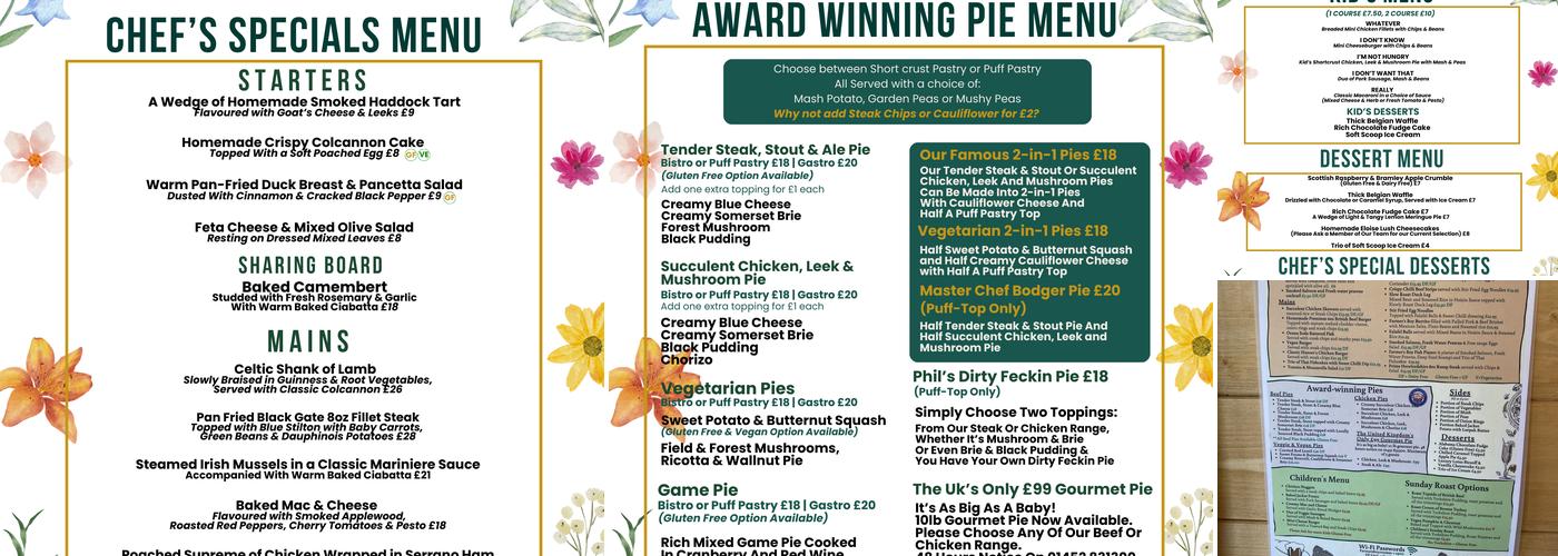 The Farmers Boy Inn Longhope Menu