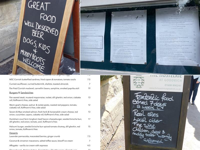 The Hostelrie at Goodrich Menu