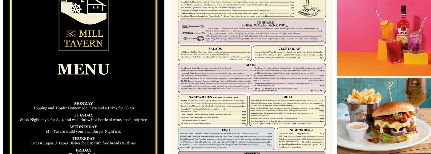 The Mill Tavern Menu