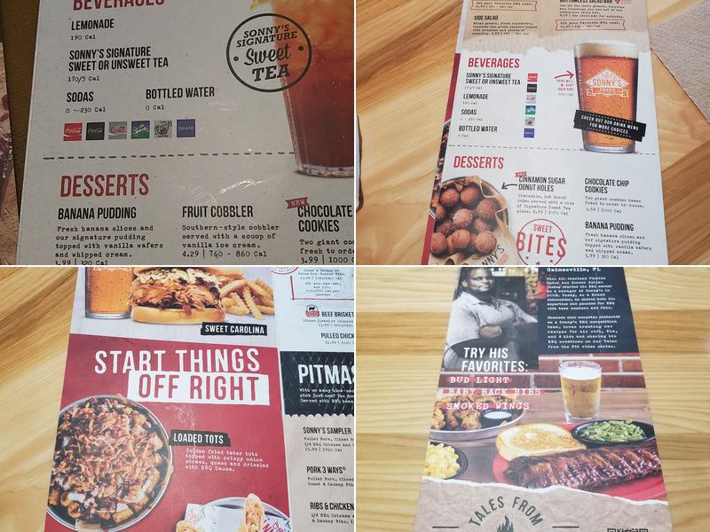 Sonny's BBQ Menu