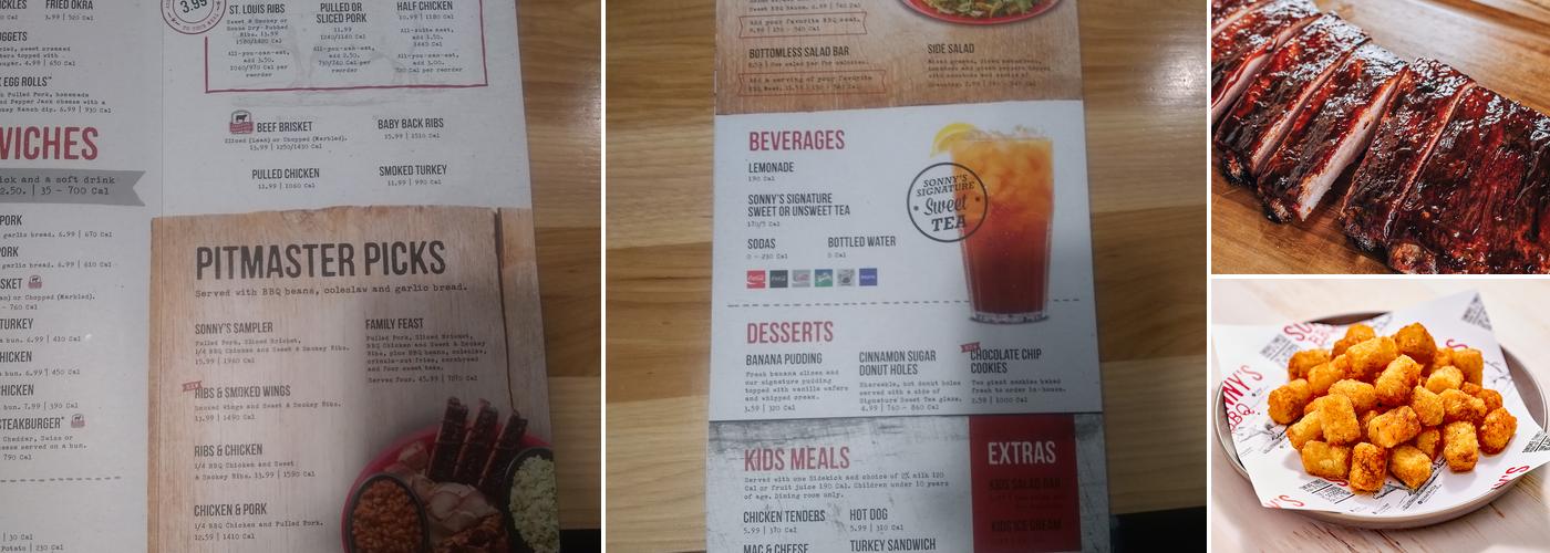 Sonny's BBQ Menu