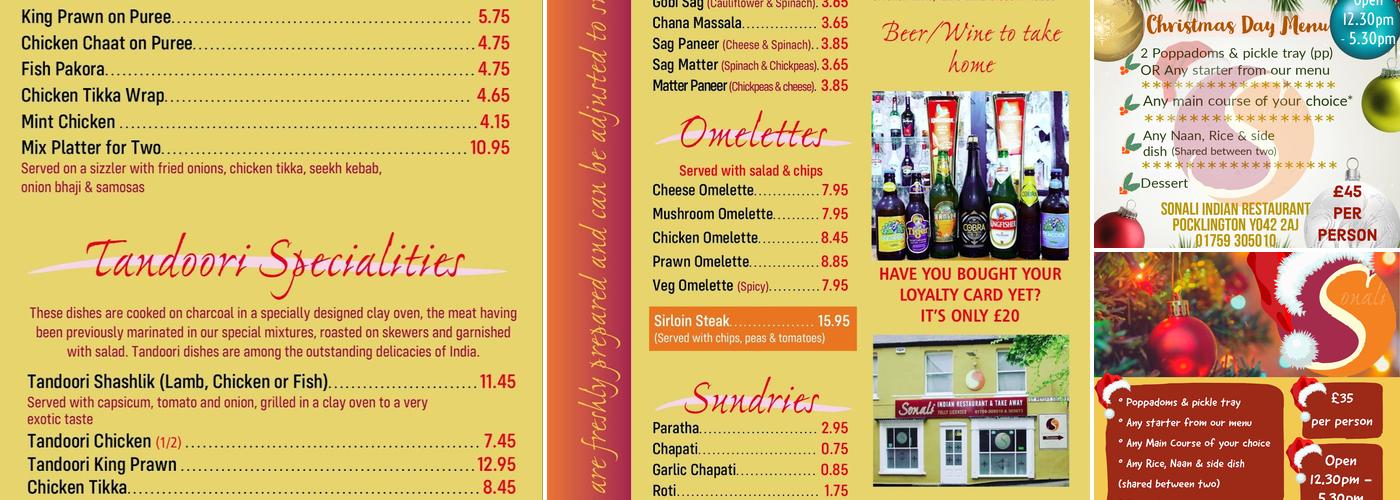 Sonali Pocklington Menu