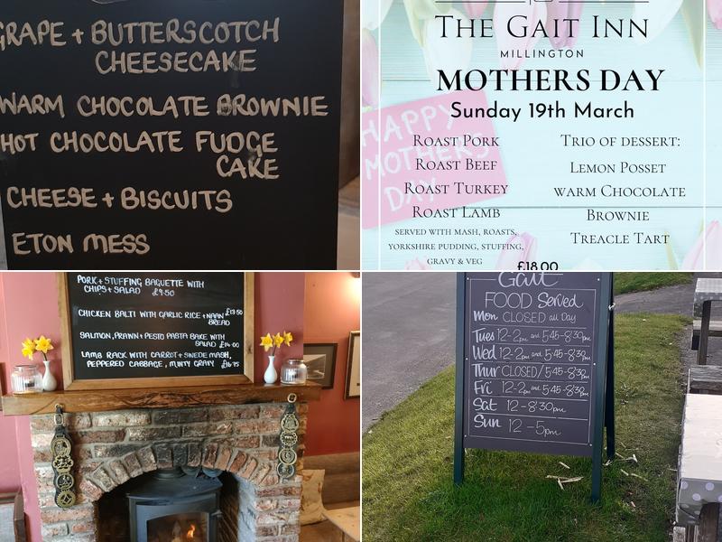 The Gait Inn, Millington Menu