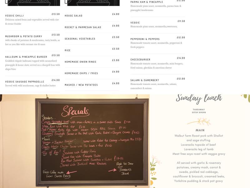 The Melbourne Arms Menu