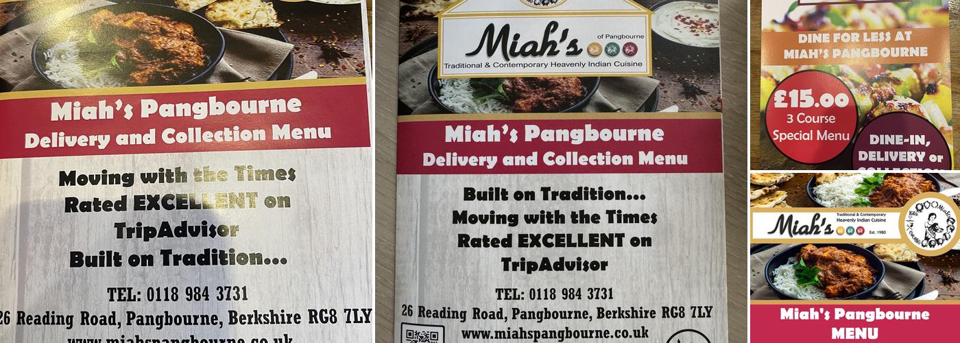 Miahs Of Pangbourne Menu