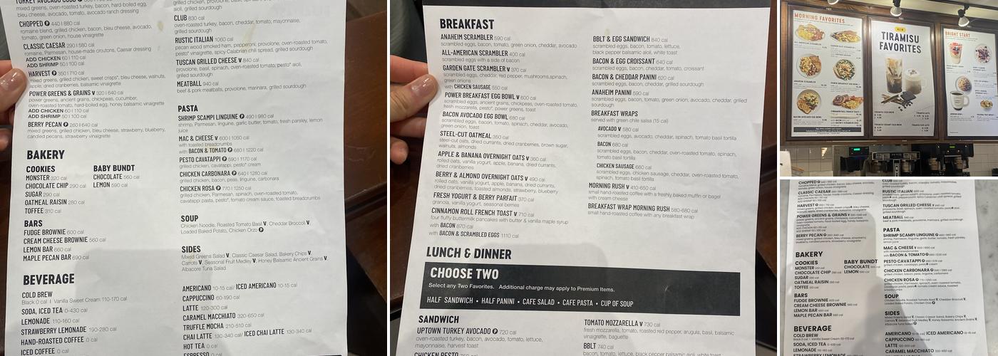 Corner Bakery Menu
