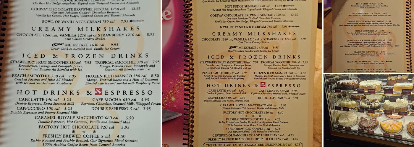 The Cheesecake Factory Menu