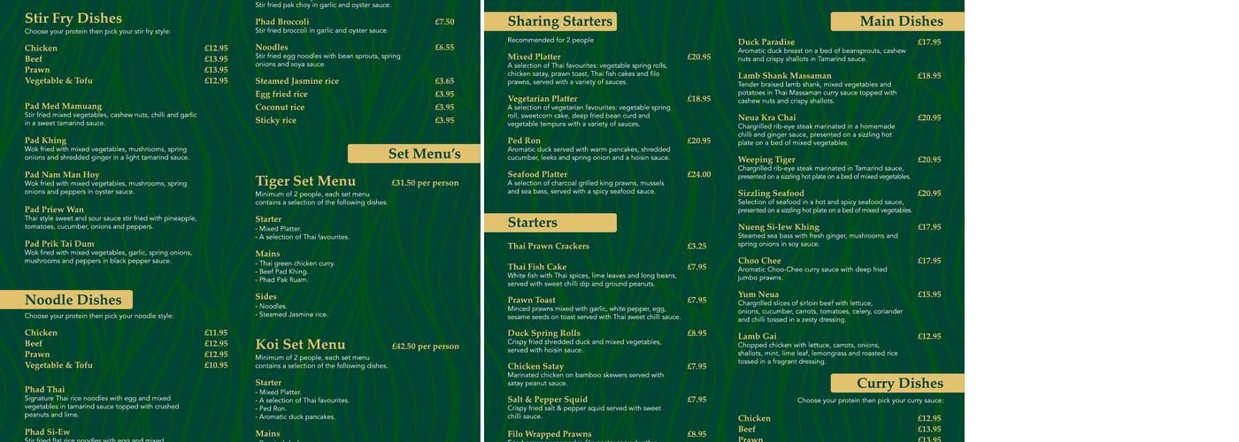 Lemon Grass Petersfield Menu