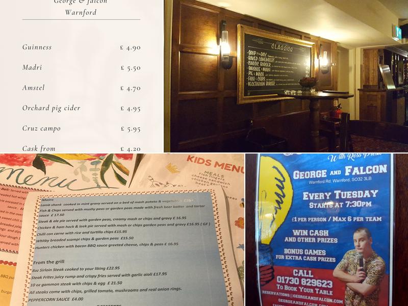 The George and Falcon Menu