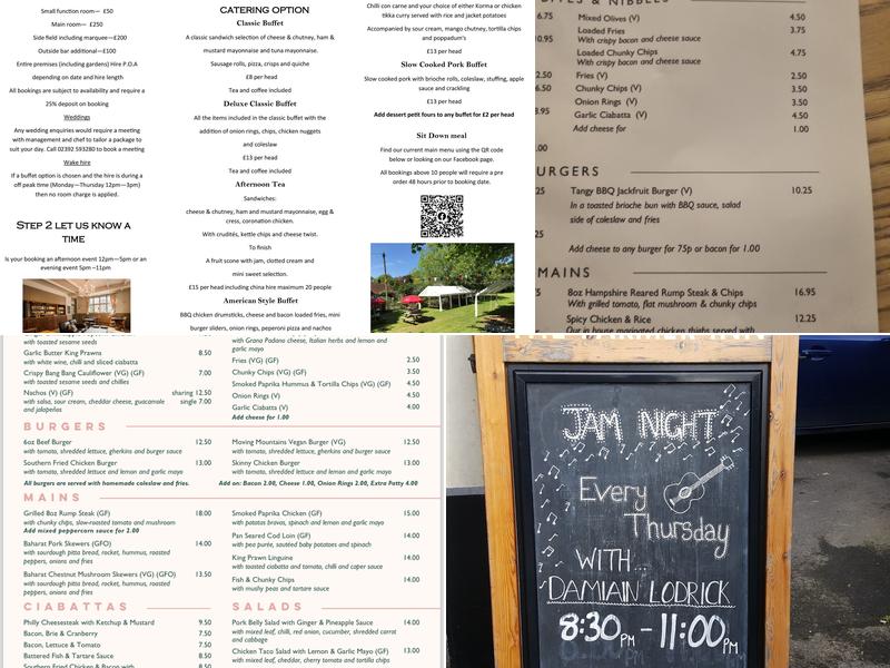 The Farmer Inn Menu