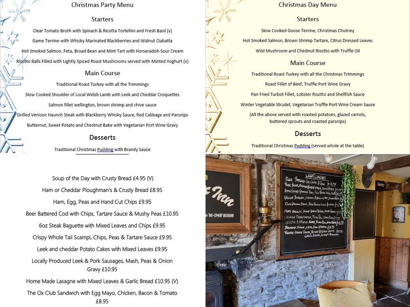 Roast Ox Inn Menu