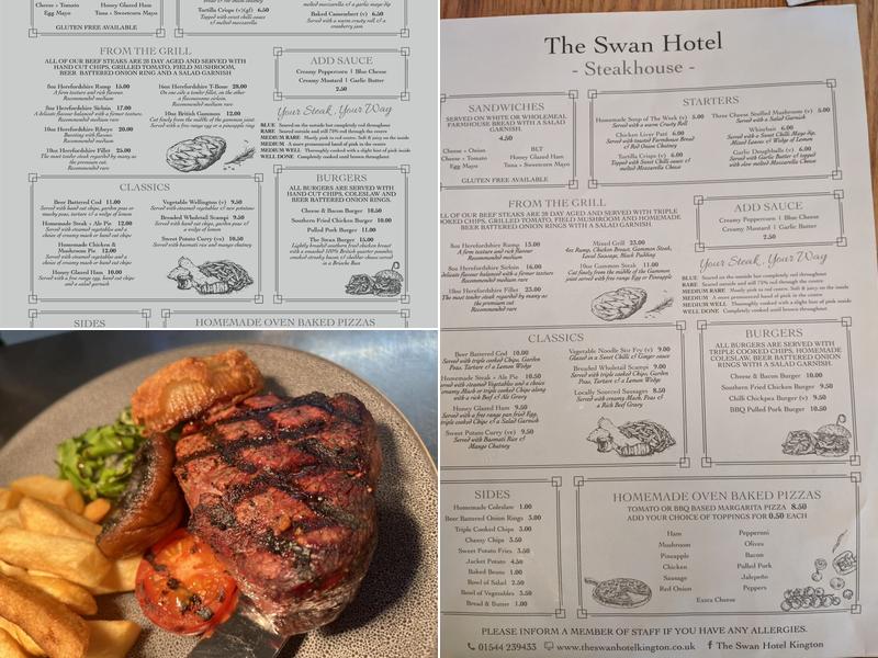 The Swan Hotel Menu