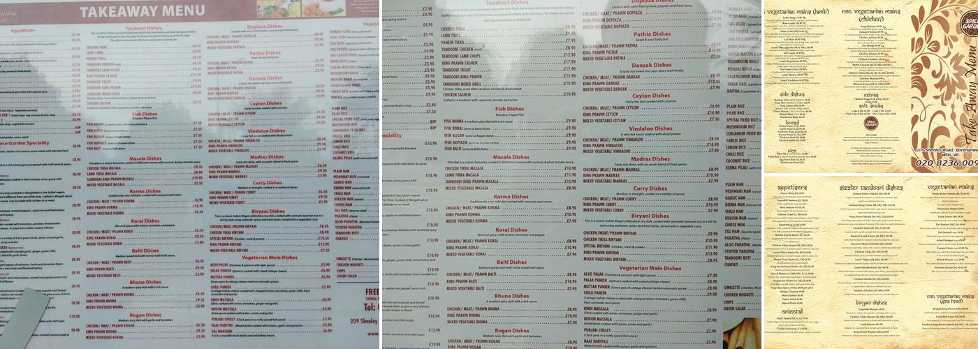 Spice Garden Menu