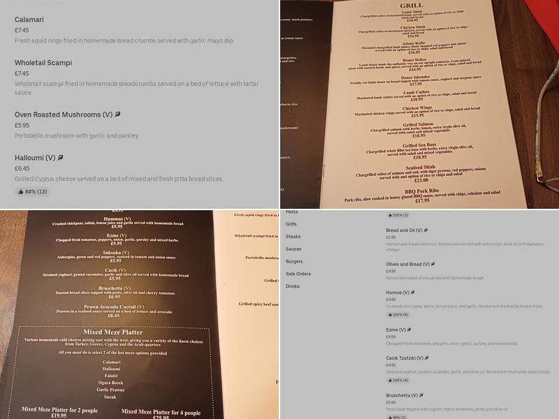 Delicio restaurant (Bexleyheath) Menu