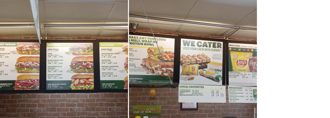 Subway Menu