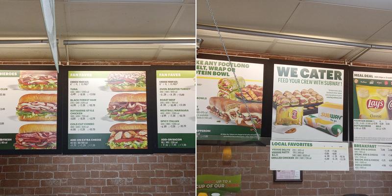 Subway Menu