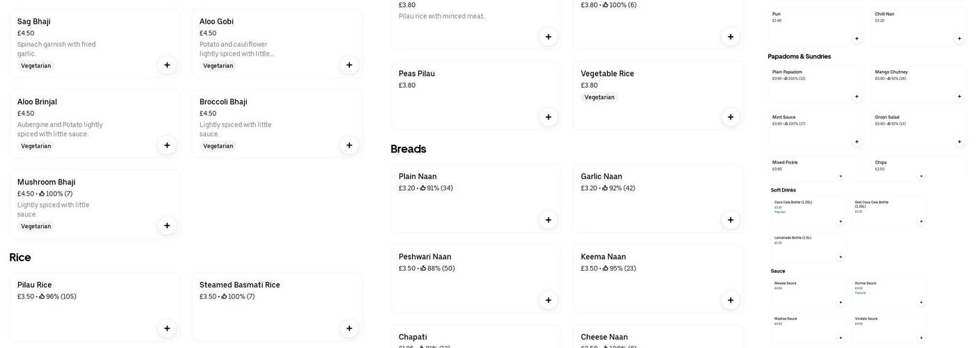 Selsdon Spice Croydon Menu