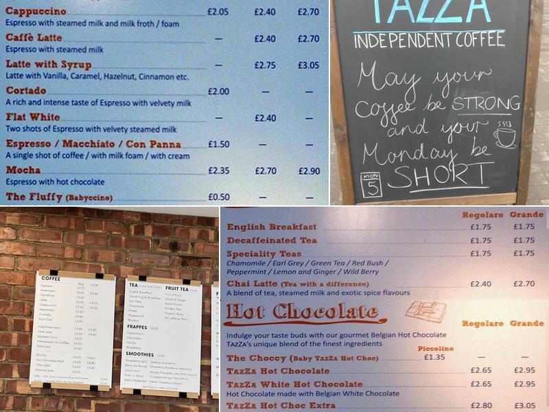 TazZa Coffee Menu