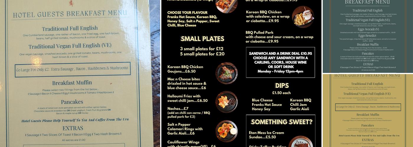 The Black Lion Hotel Menu