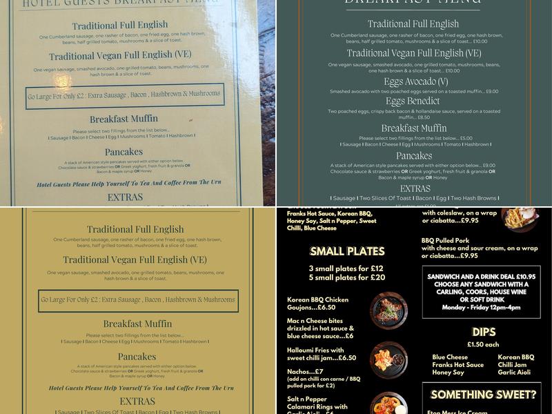 The Black Lion Hotel Menu