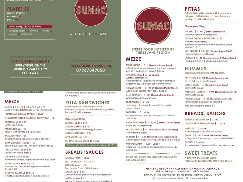 The Lighthouse Menu