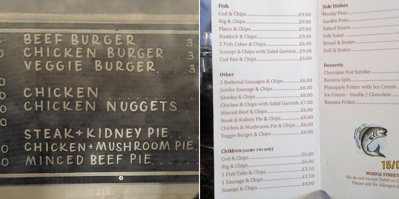 Middle Street Fish Bar Menu