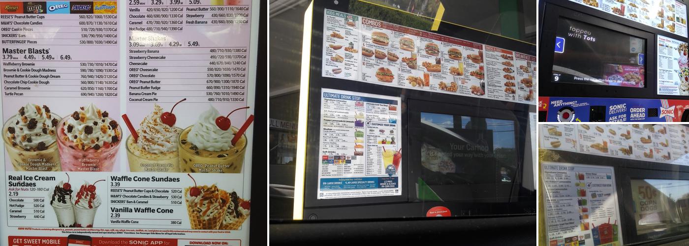 Sonic Drive-In Menu