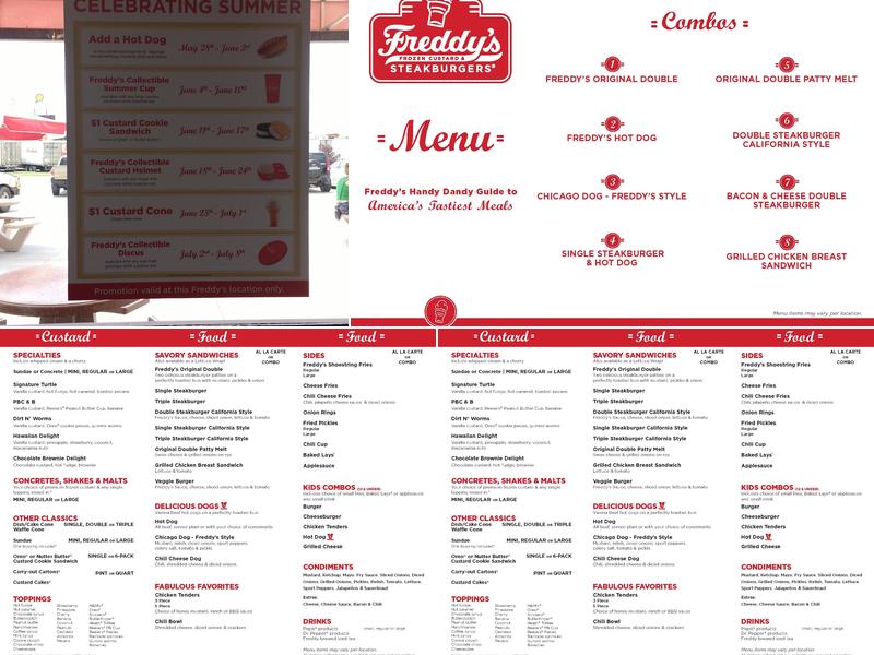 Freddy's Frozen Custard & Steakburgers Menu