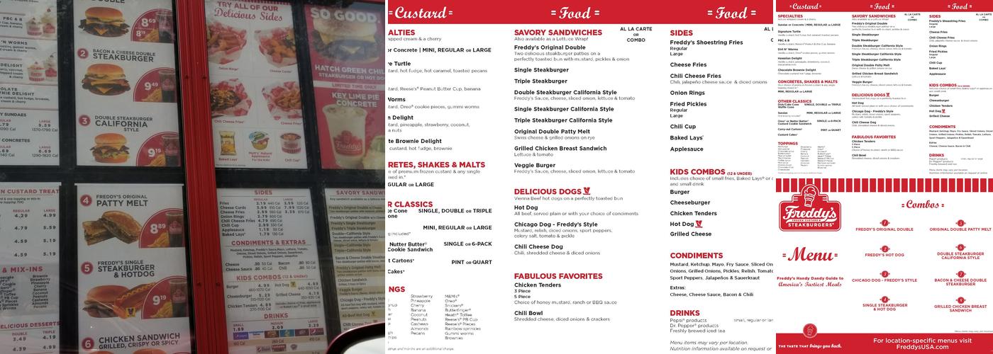 Freddy's Frozen Custard & Steakburgers Menu