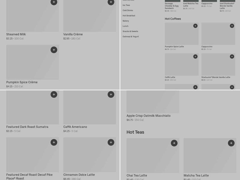 Starbucks Menu