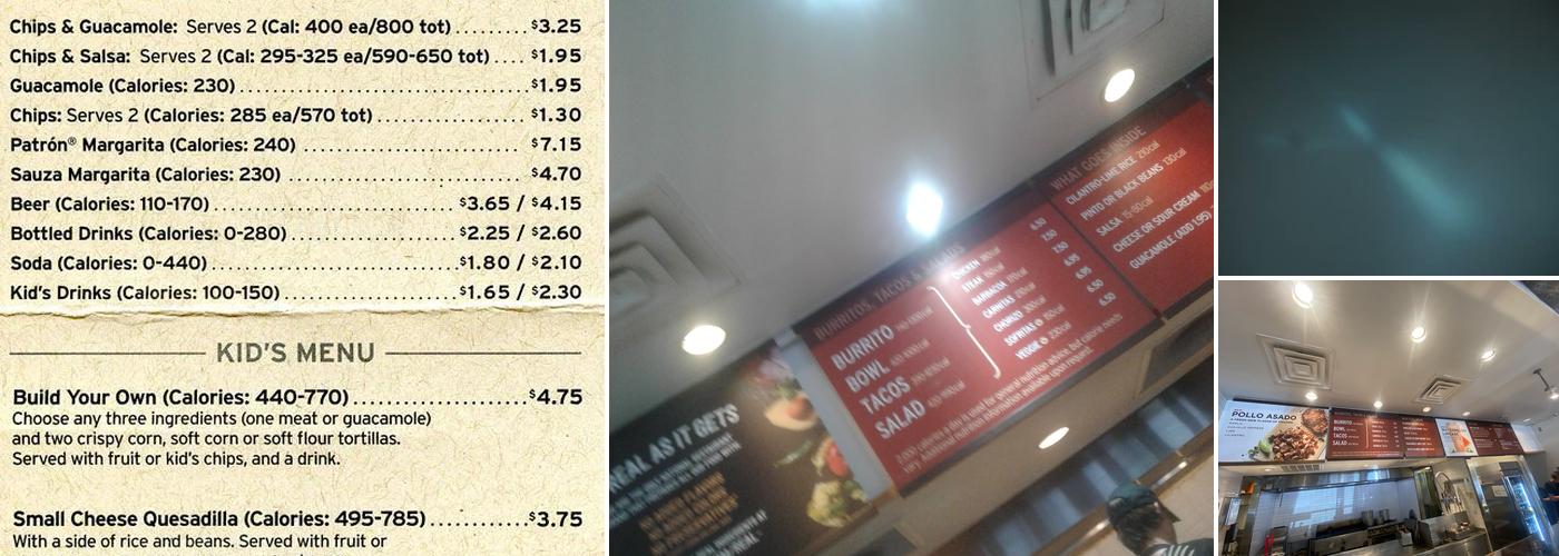 Chipotle Mexican Grill Menu