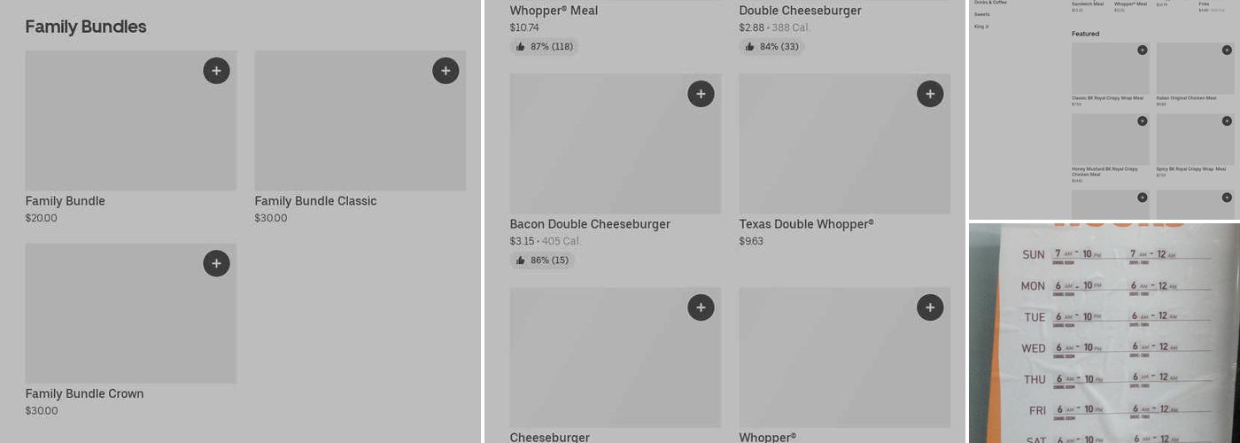 Burger King Menu