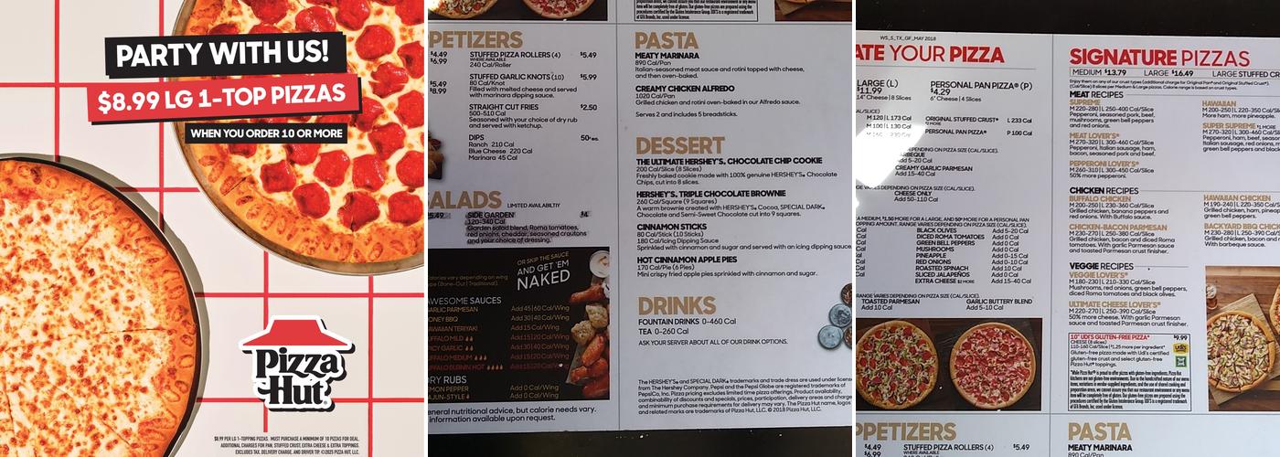 Pizza Hut Menu