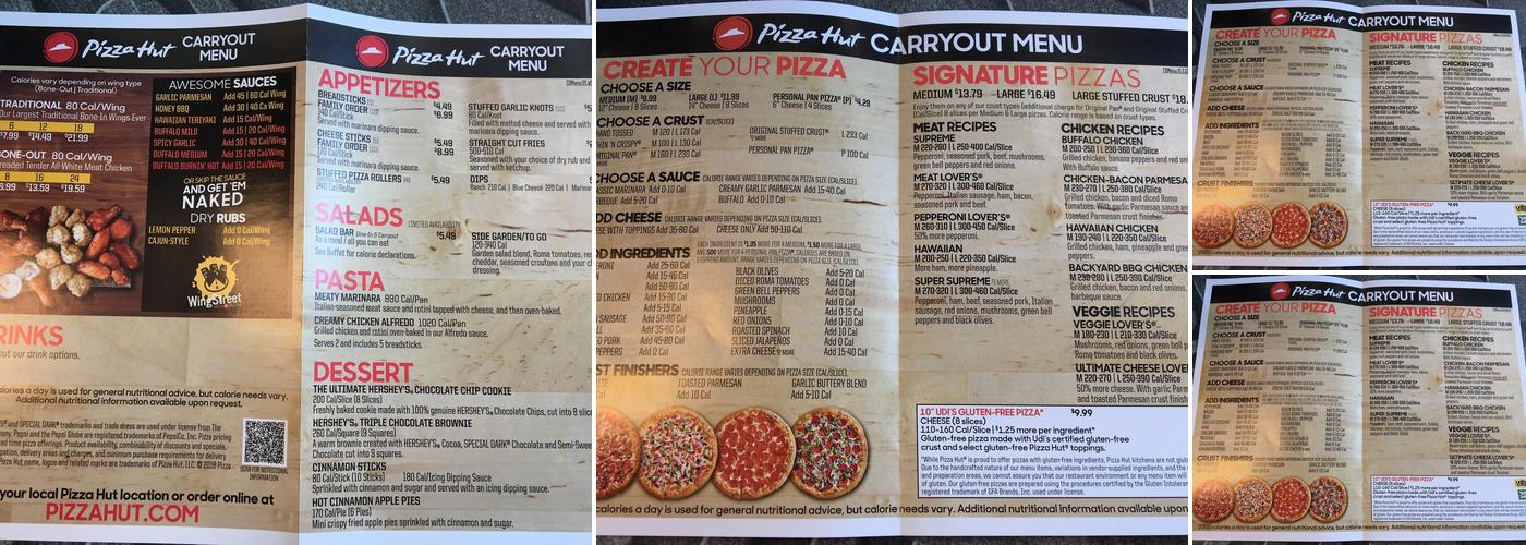 Pizza Hut Menu