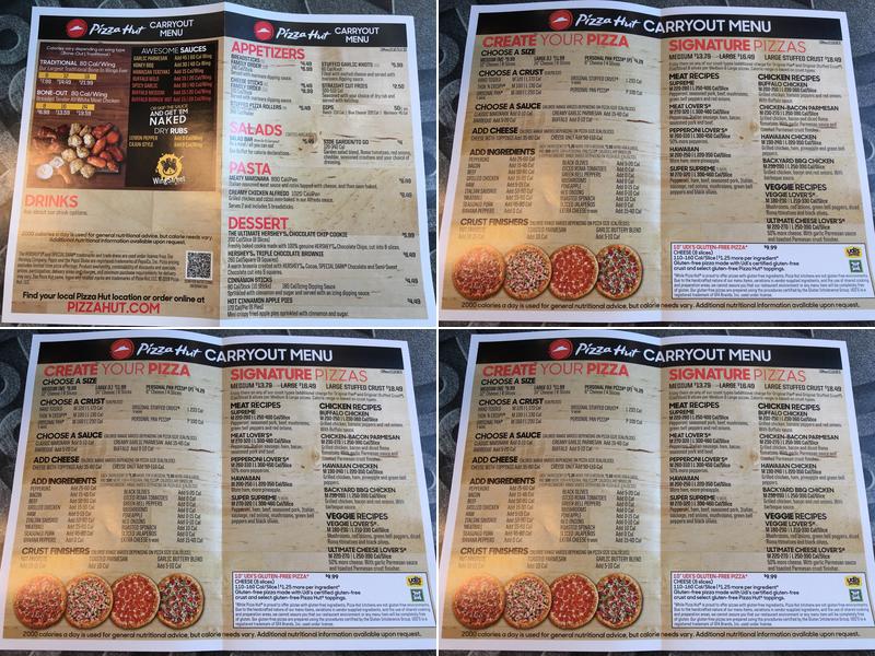 Pizza Hut Menu