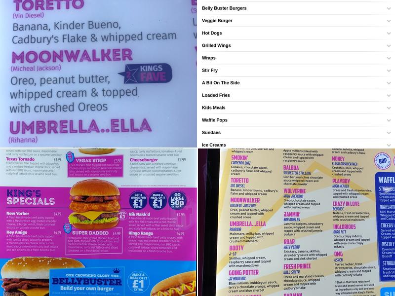 Kings Castle Preston Menu