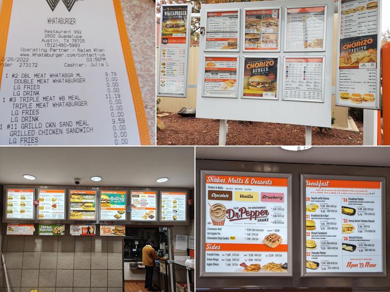 Whataburger Menu