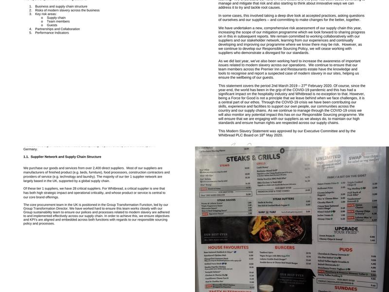 Premier Inn Isle Of Wight (Newport) hotel Menu