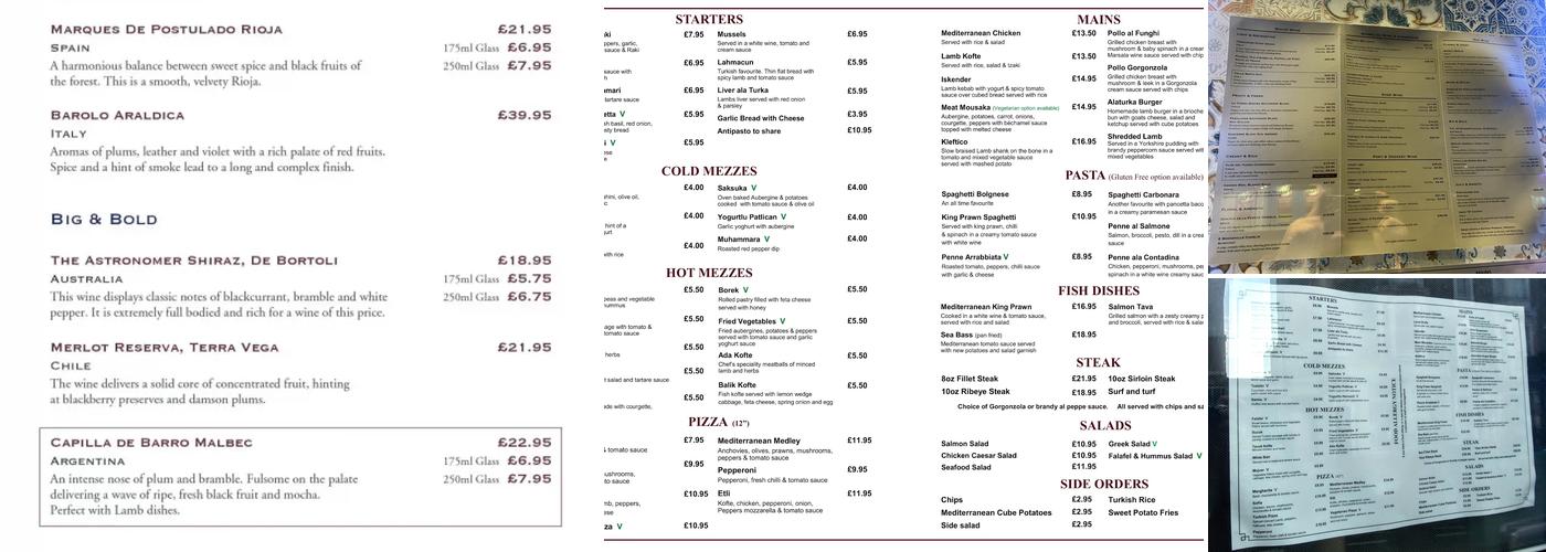 Ada Mediterranean Kitchen Menu