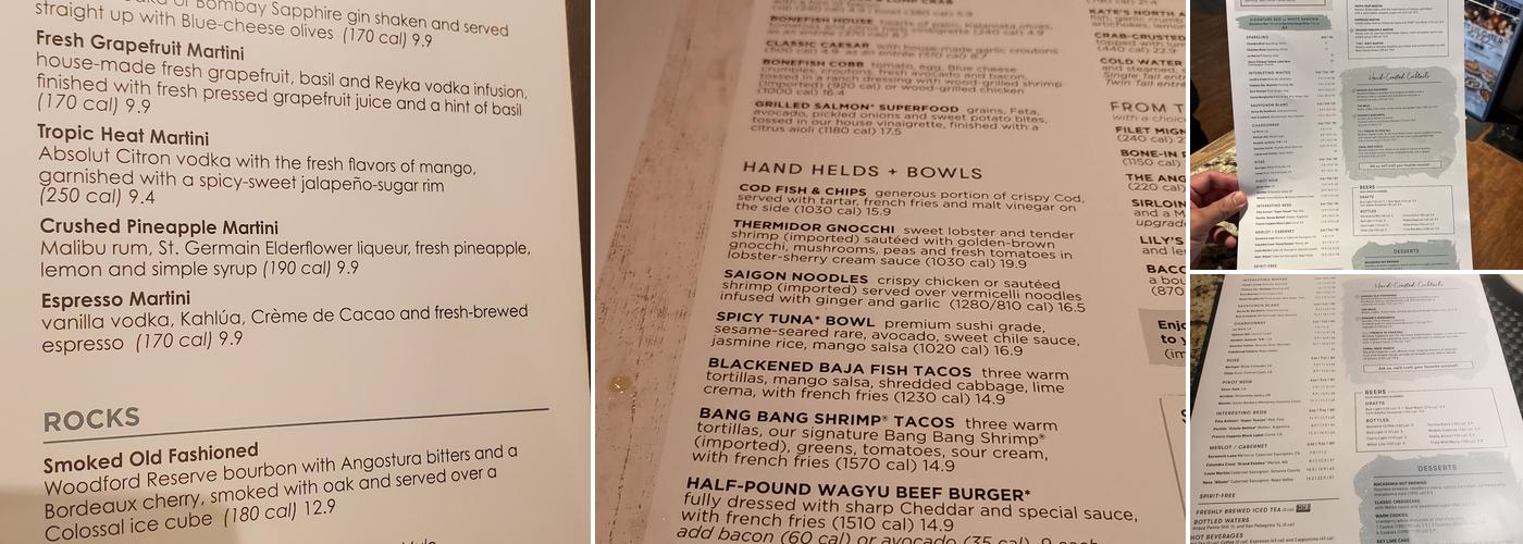 Bonefish Grill Menu