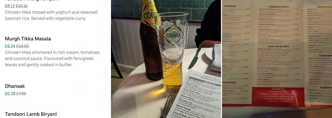 Tamarind Indian Restaurant Menu