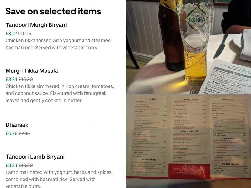 Tamarind Indian Restaurant Menu