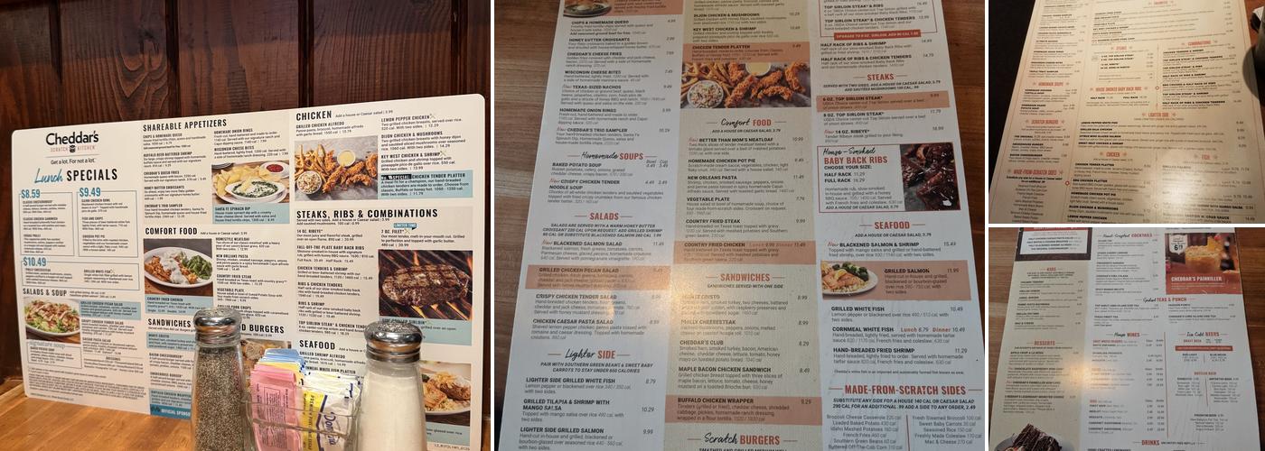 Cheddar's Scratch Kitchen Menu