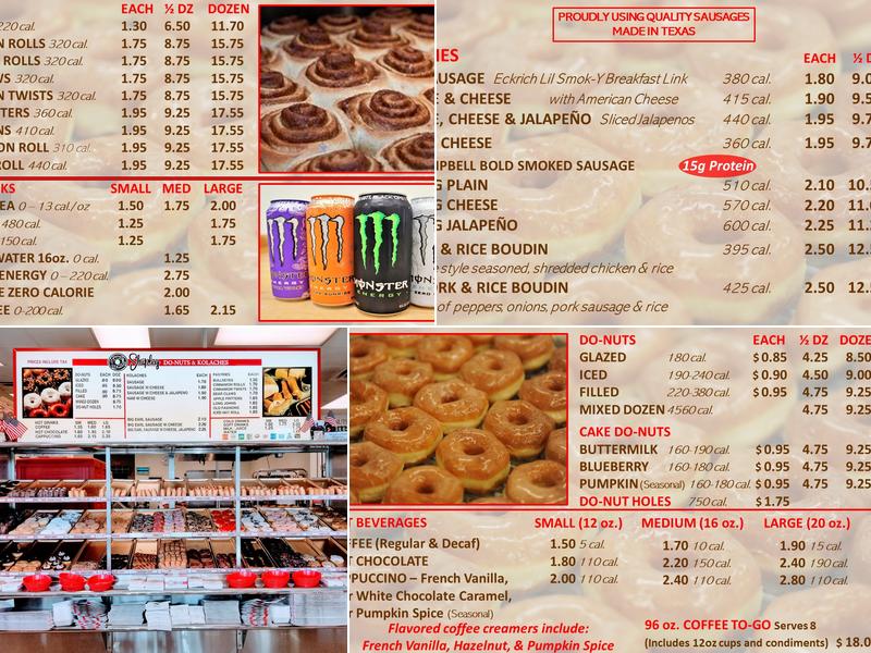 Shipley Do-Nuts Menu