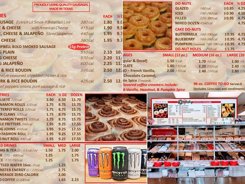 Shipley Do-Nuts Menu