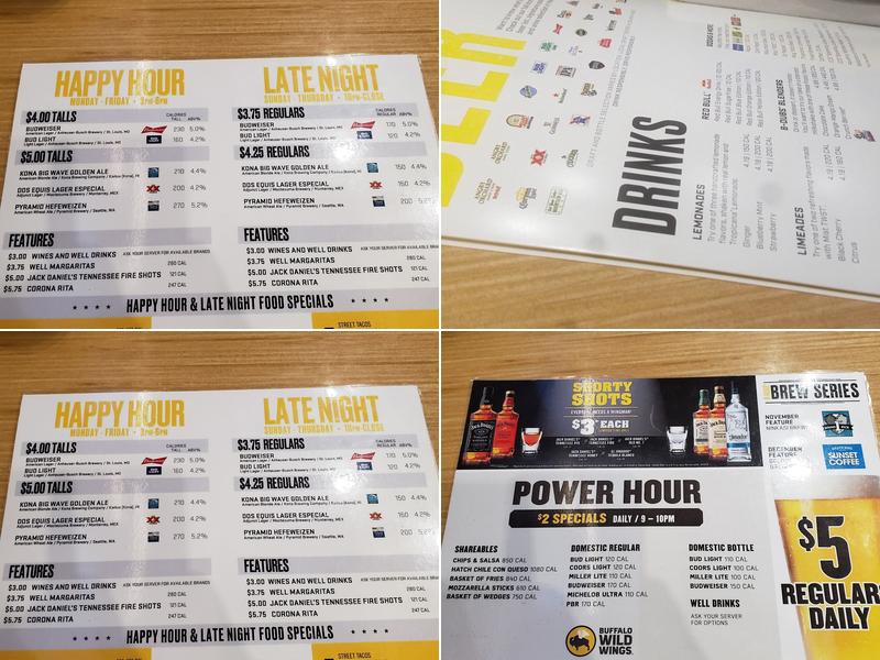 Buffalo Wild Wings Menu