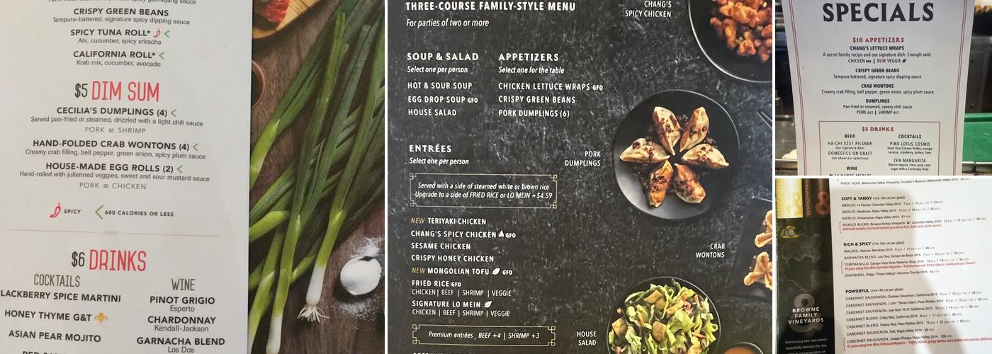 P.F. Chang's Menu